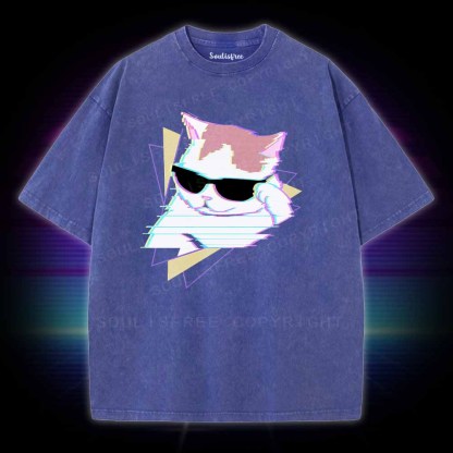 Soulisfree Funny cat meme Washed Tee