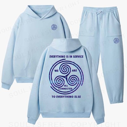 Soulisfree  EVERYTHING IS IN SERVICE Cotton Fleece Hoodie Set