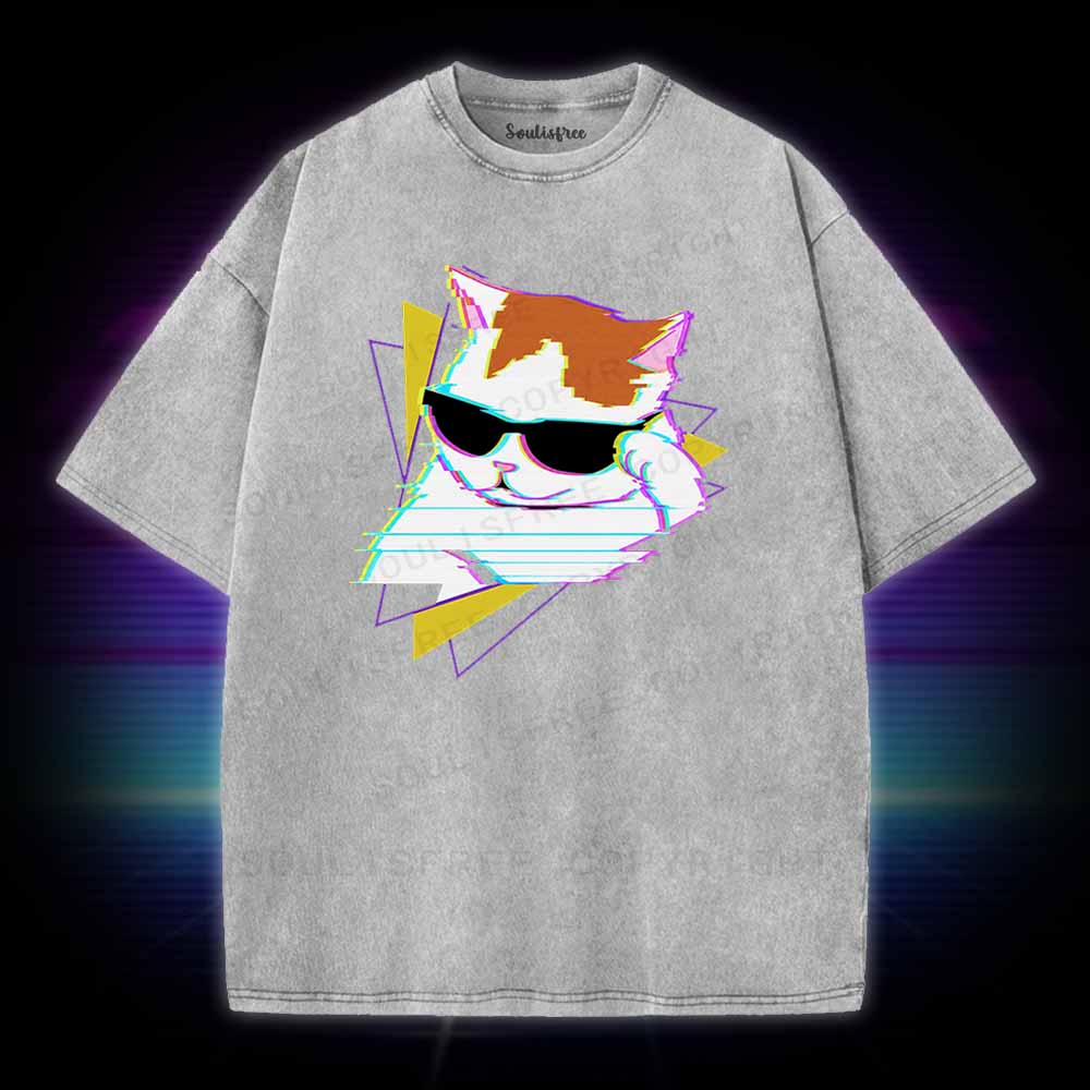 Soulisfree Funny cat meme Washed Tee