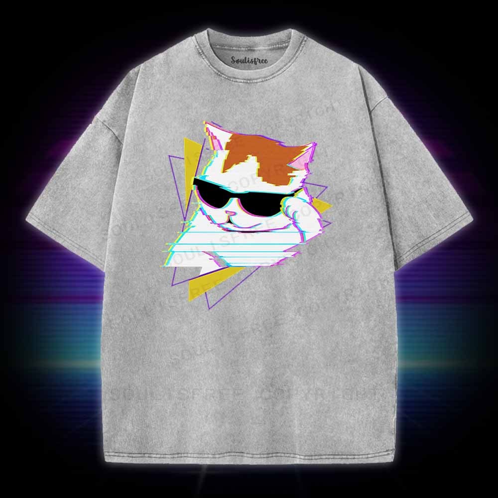 Soulisfree Funny cat meme Washed Tee