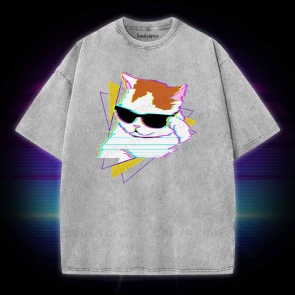 Soulisfree Funny cat meme Washed Tee
