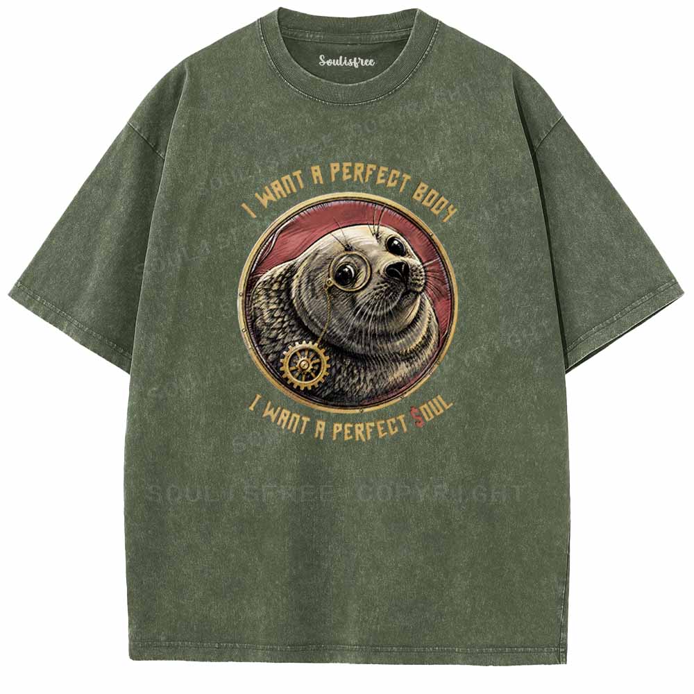 Soulisfree PERFECT BODY ,PERFECT SOUL Washed Tee