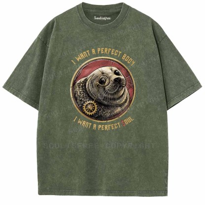 Soulisfree PERFECT BODY ,PERFECT SOUL Washed Tee