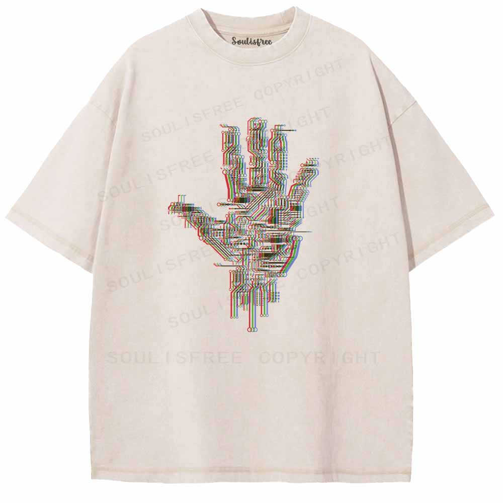 Soulisfree Digital Touch, Human Grasp Washed Tee