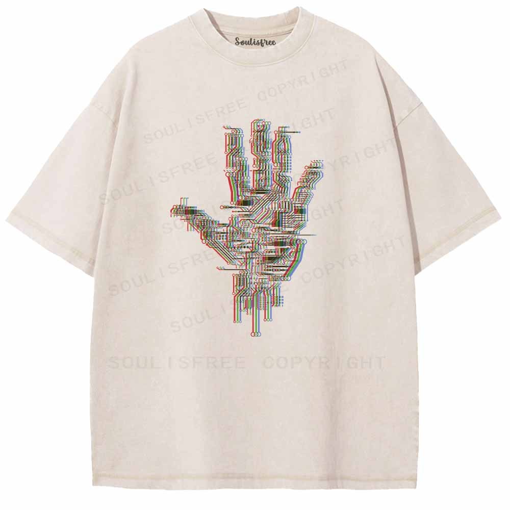 Soulisfree Digital Touch, Human Grasp Washed Tee