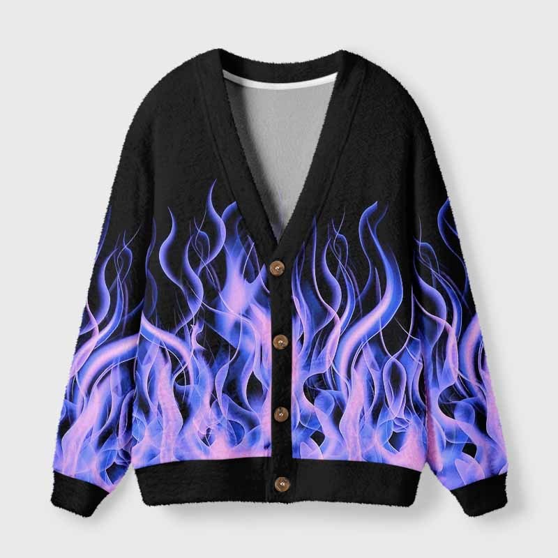 Soulisfree EYES EVERYWHERE Fuzzy Cardigan Sweater