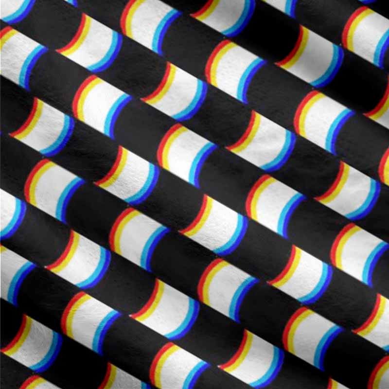 Soulisfree Optical Glitch Fuzzy Cardigan Sweater 