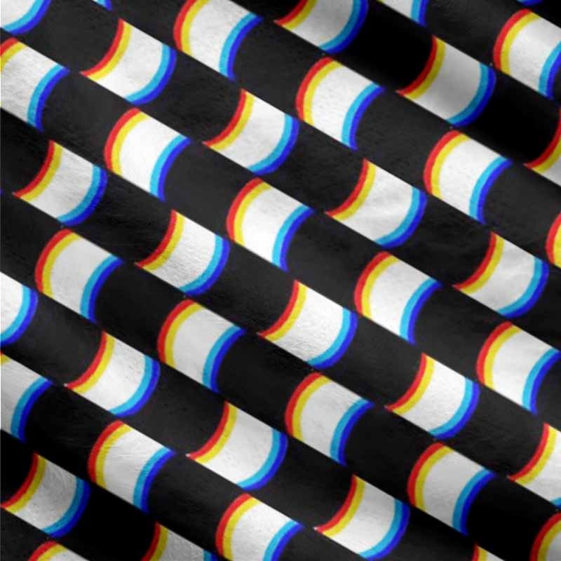Soulisfree Optical Glitch Fuzzy Cardigan Sweater 