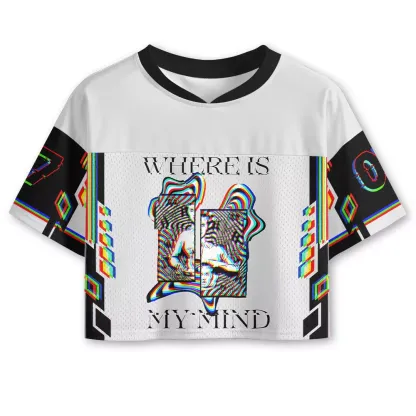 Soulisfree Mind Distortion Optic Lines Illusion Cropped Jersey