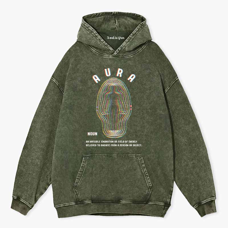 Soulisfree  Glitch Energy Aura Washed Hoodie