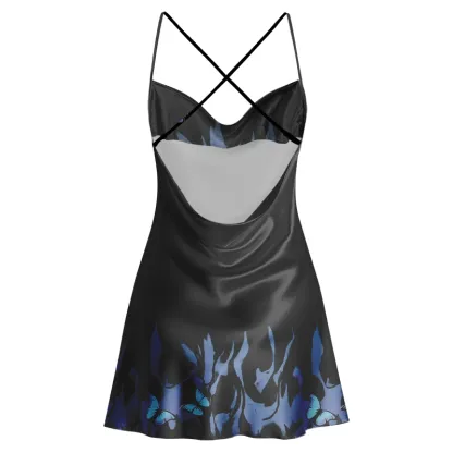 Soulisfree REBIRTH OF THE SOUL Cowl Neck Satin Mini Dress