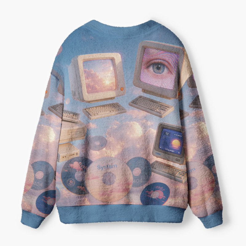 Soulisfree The Internet We Dreamed Of Fuzzy Cardigan Sweater
