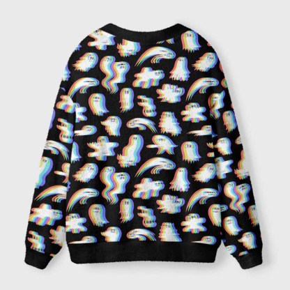 Soulisfree When They Come Out Fuzzy Cardigan Sweater 