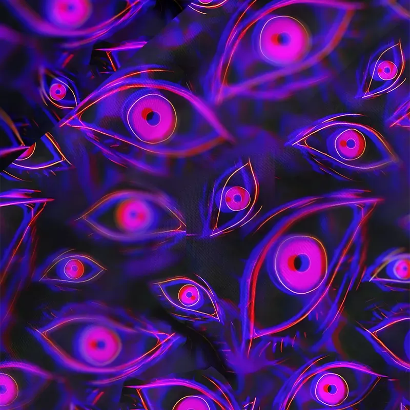 Soulisfree Neon Eyes of the Universe Satin Mini Dress