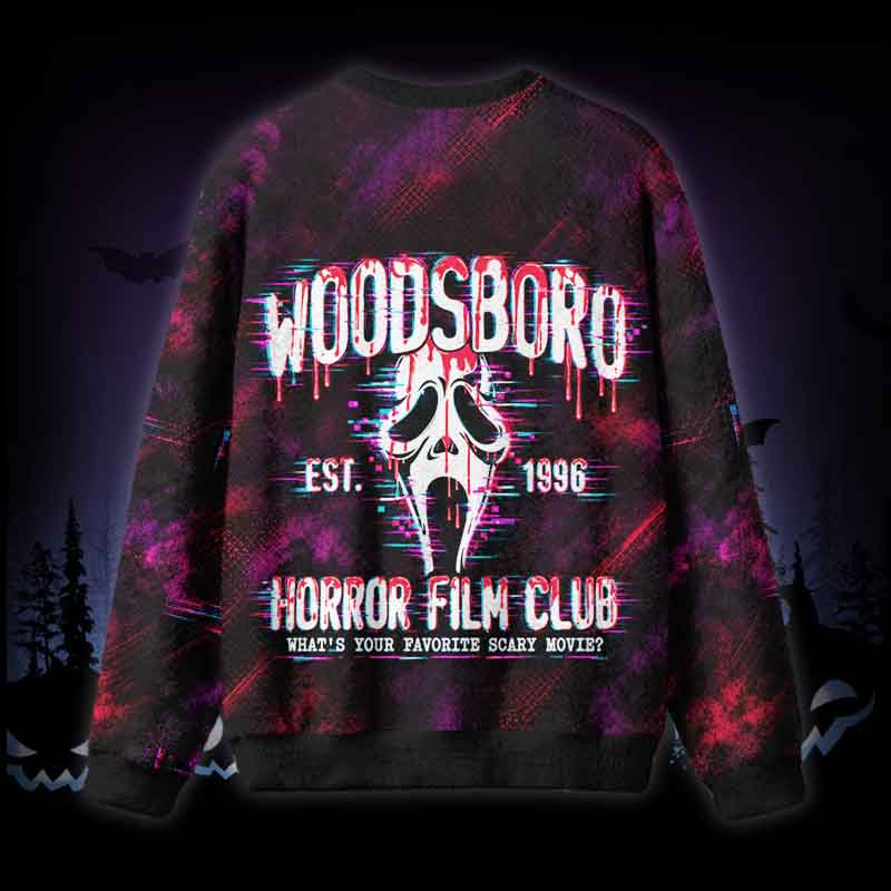 Soulisfree Horror Film Club - Ghostface Fuzzy Crewneck Sweater