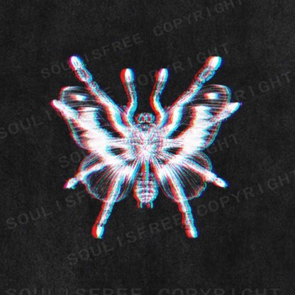 Soulisfree  Spiders And Butterflies Washed Tee