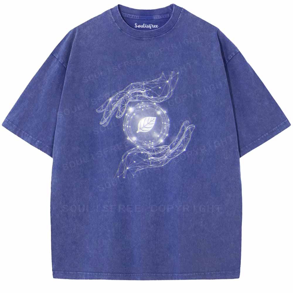 Soulisfree  Hands & Sacred Leaf Washed Tee