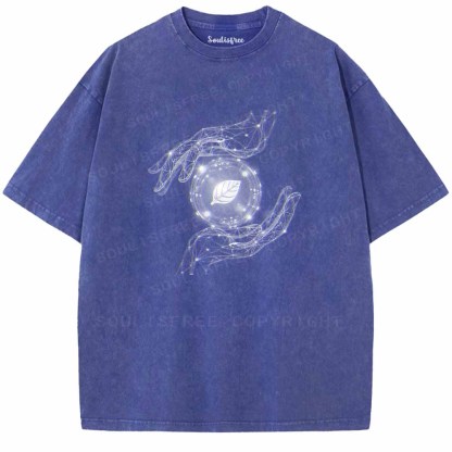 Soulisfree  Hands & Sacred Leaf Washed Tee
