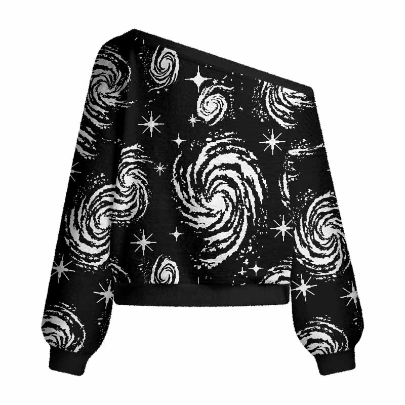 Soulisfree Galactic Swirl: A Cosmic Journey  Women's Fuzzy Crewneck Sweater