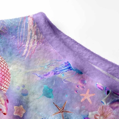Soulisfree Pastel Underwater Fantasy Jellyfish Fuzzy Off-Shoulder Sweater