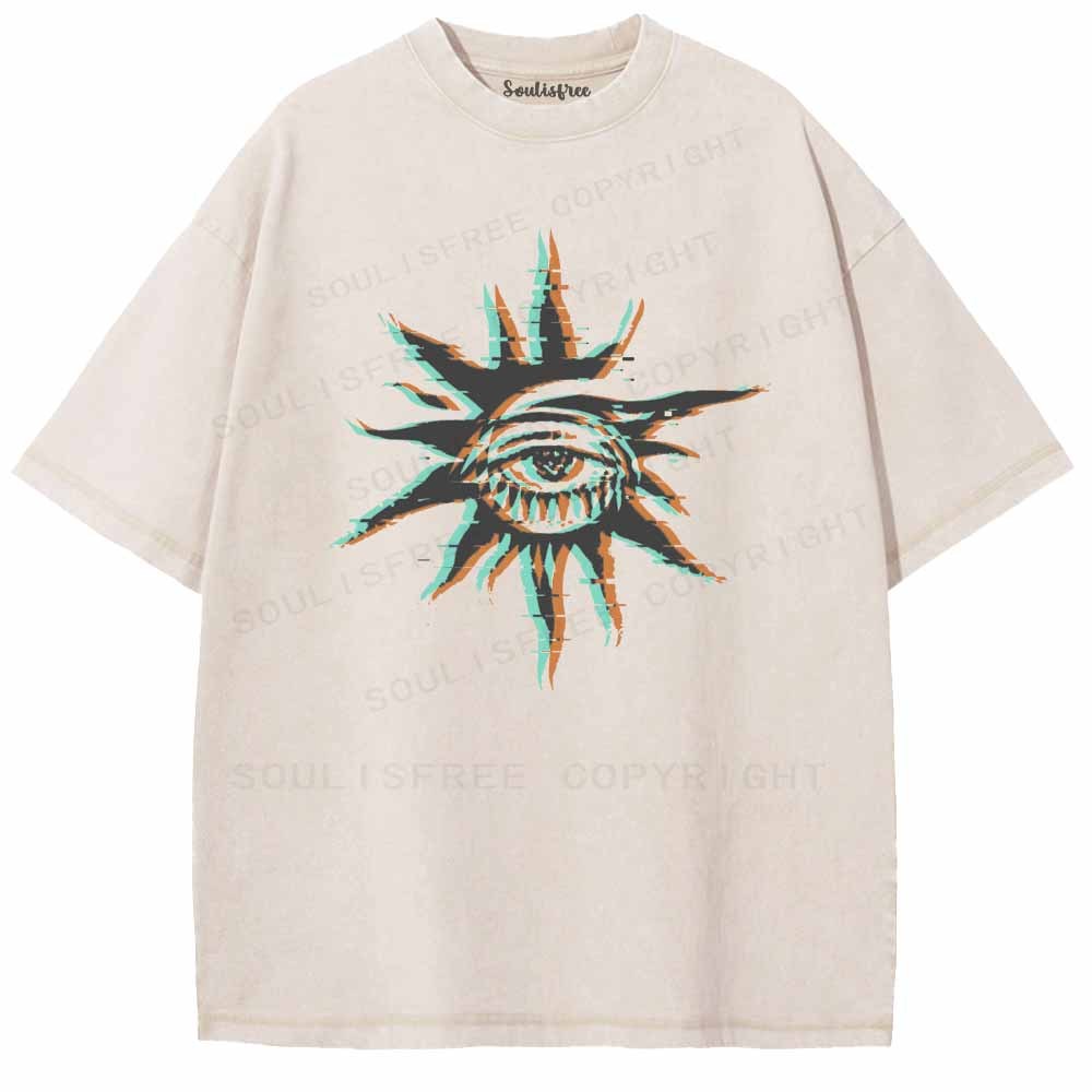 Soulisfree GLITCH SUN EYE Washed Tee