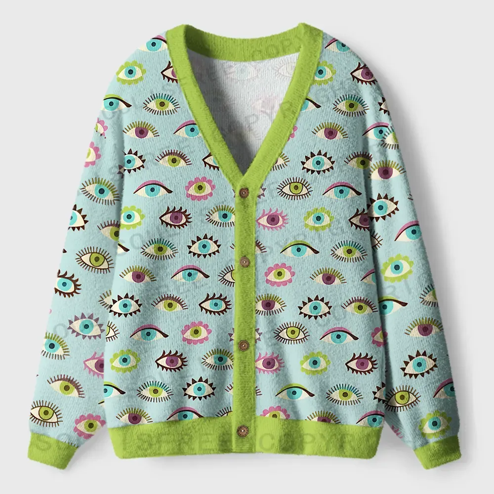 Rainbow Eyes Parade Ugly Cardigan Sweaters 