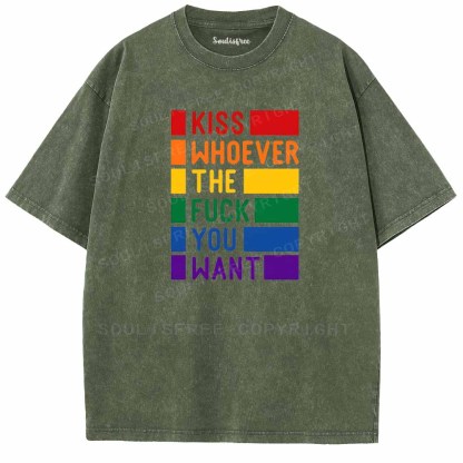 Soulisfree Kiss Whoever The Fuck You Want Washed Tee