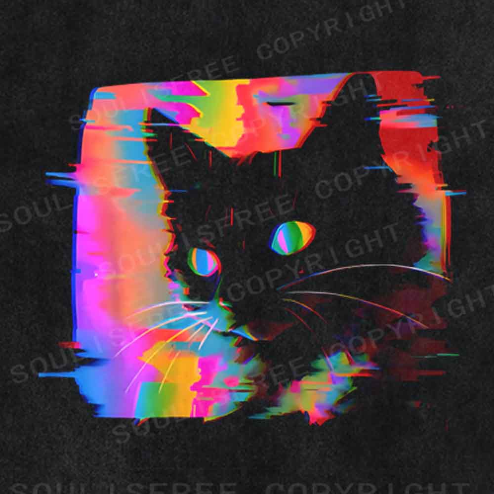 Soulisfree Spectrum Shadow Cat Washed Tee