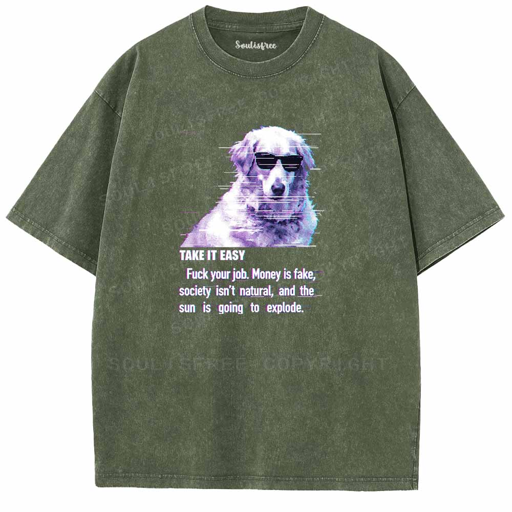Soulisfree  TAKE IT EASY Washed Tee