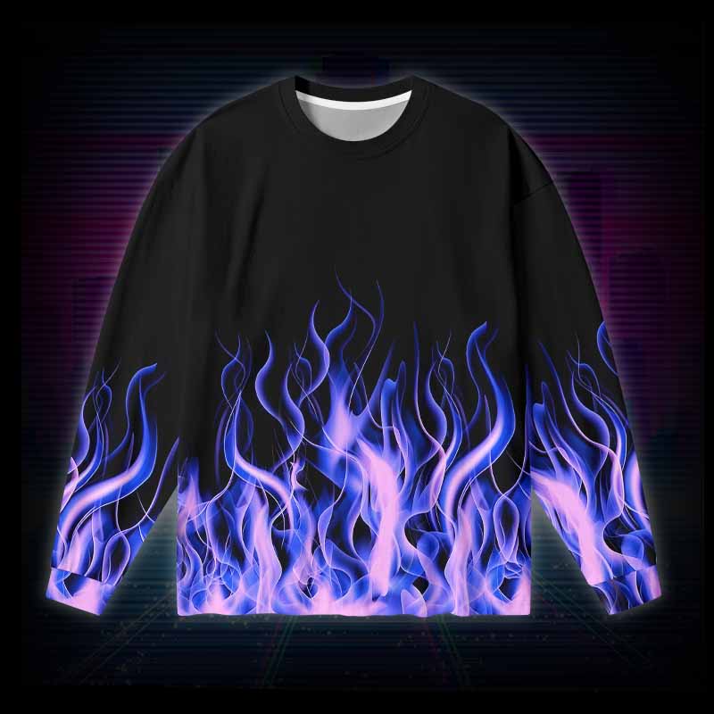 Soulisfree Violet Blaze  – Luminous Fire Long Sleeve Cotton Tee