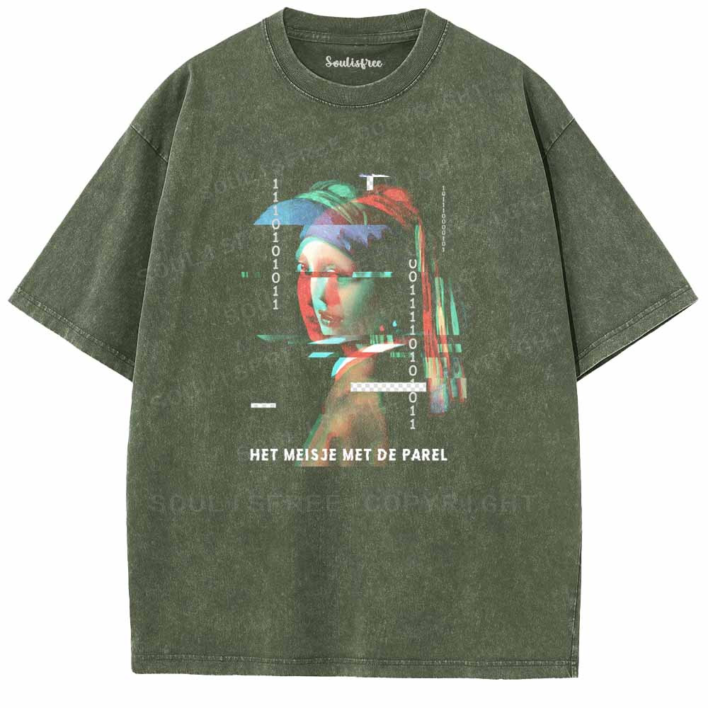 Soulisfree  HET MEISJE MET DE PAREL Washed Tee