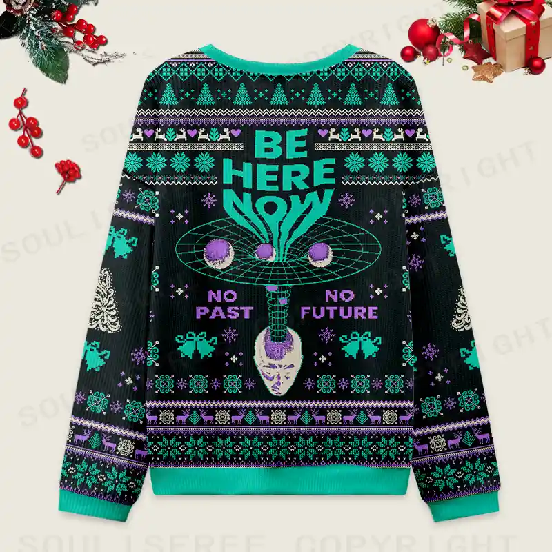 Here Now Ugly Christmas Knit Sweatshirt
