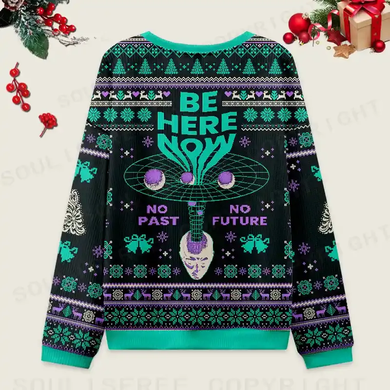 Here Now Ugly Christmas Knit Sweatshirt