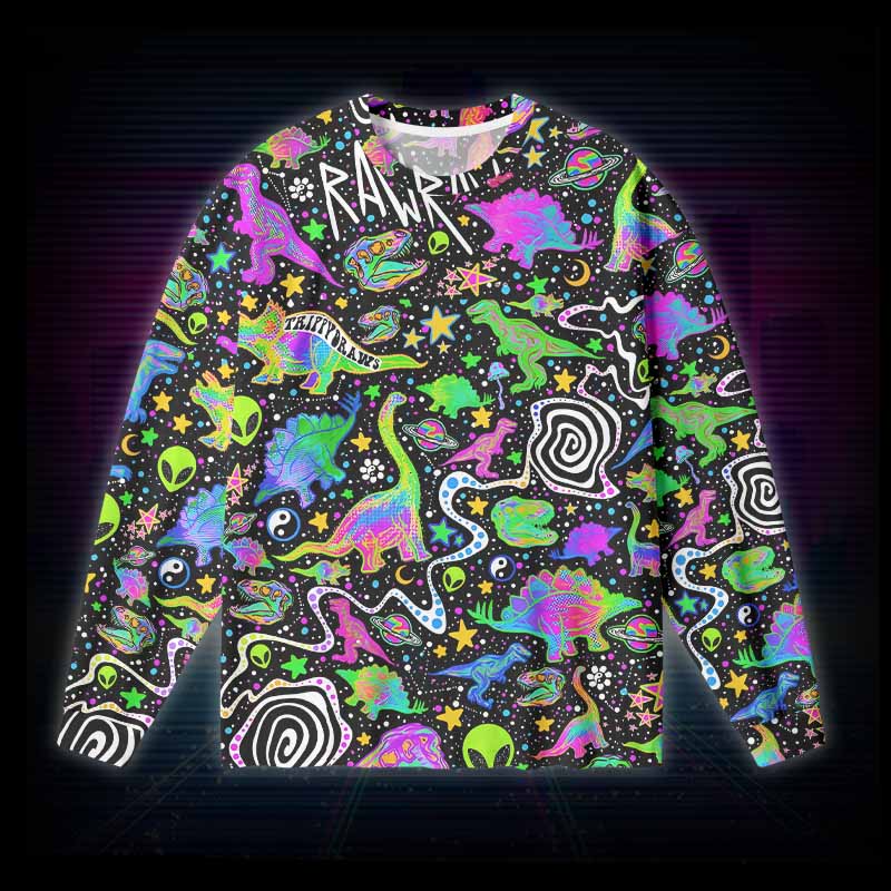 Soulisfree Cosmic Dino Trip Long Sleeve Cotton Tee