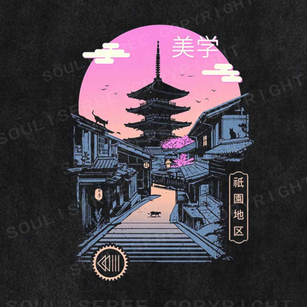 Soulisfree Pagoda Wave Aesthetics Washed Tee