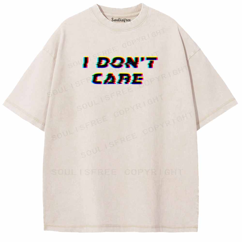 Soulisfree  I DON'T CARE Washed Tee