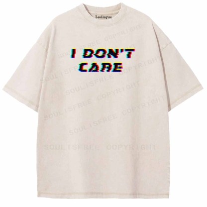 Soulisfree  I DON'T CARE Washed Tee