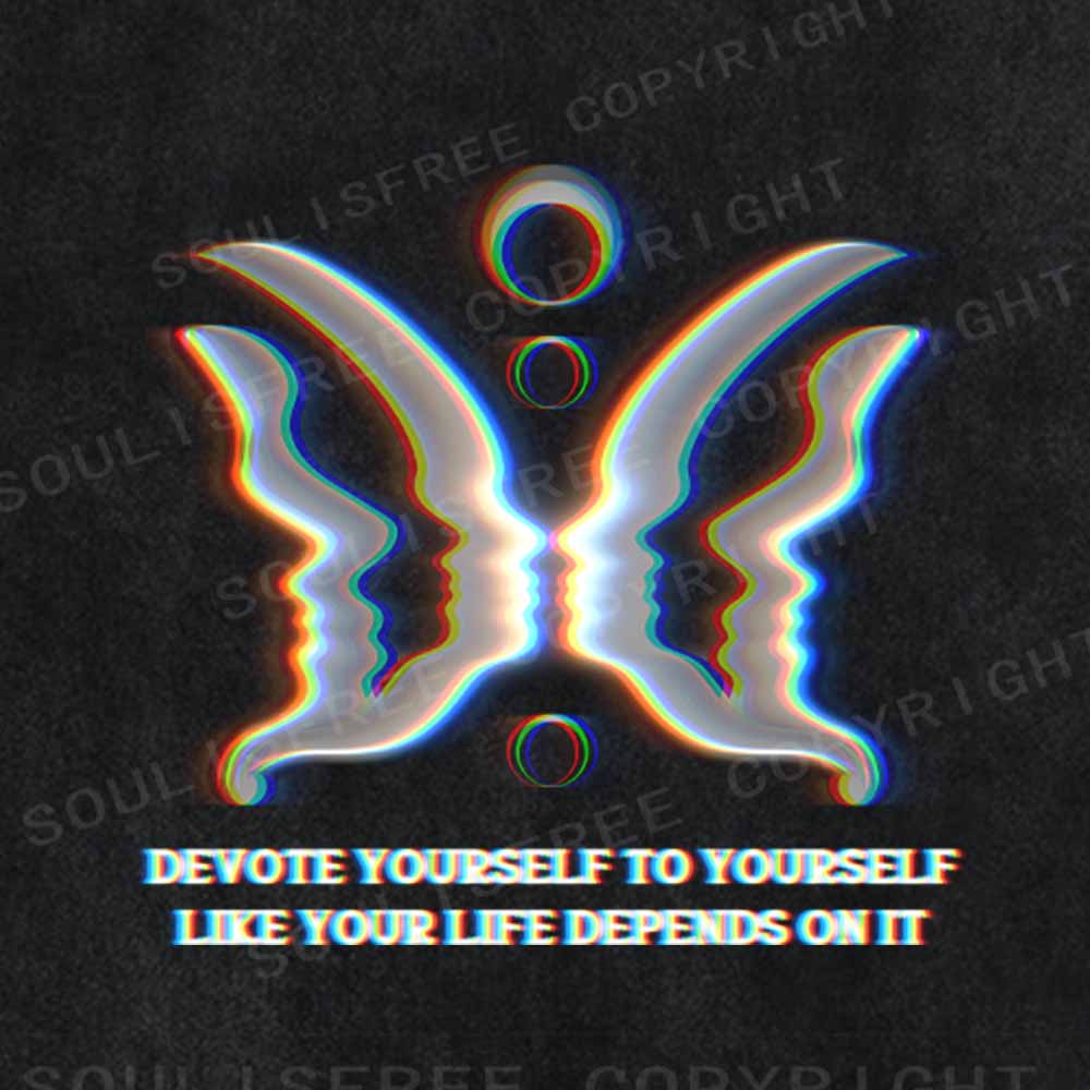 Soulisfree DEVOTE YOURSELF TO YOURSELF LIKE YOUR LIFE DEPENDS ON IT  Washed Tee