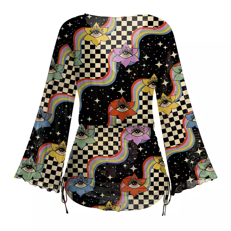 Soulisfree Vision Trip  Sheer Mesh Cover Up