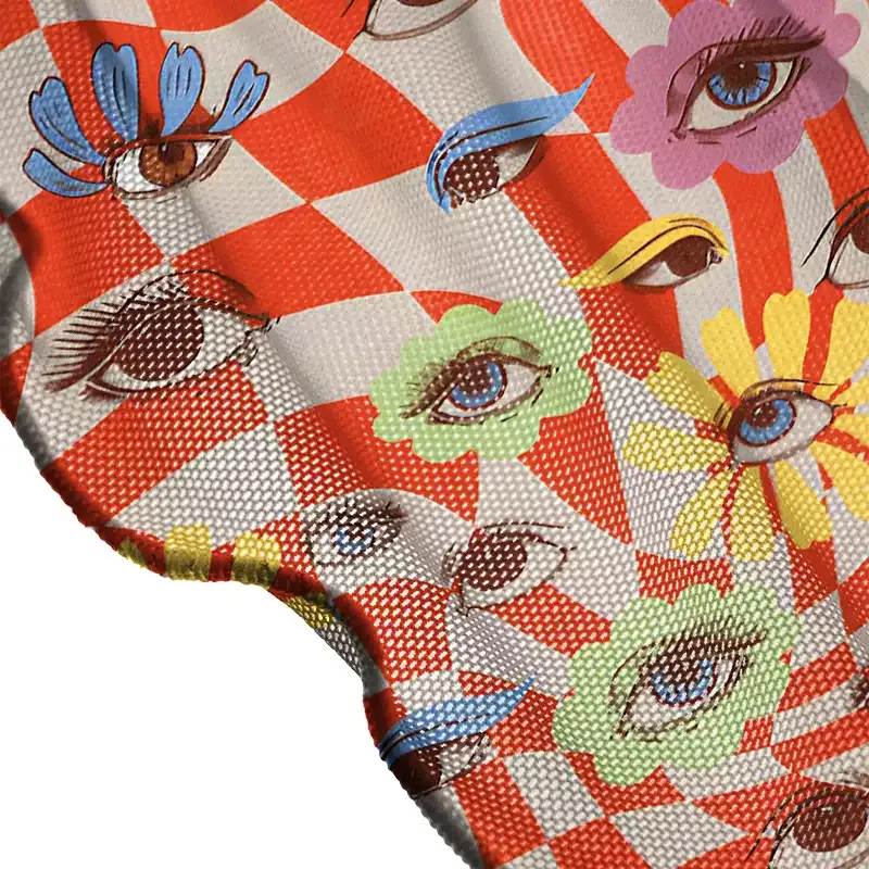 Soulisfree Checkered Ocular Bloom Sheer Mesh Cover Up