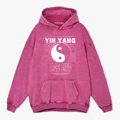 Soulisfree  YIN YANG Washed Hoodie