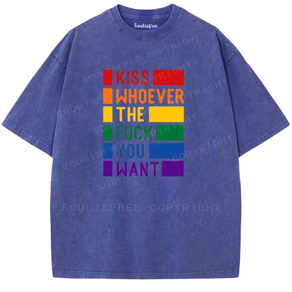 Soulisfree Kiss Whoever The Fuck You Want Washed Tee