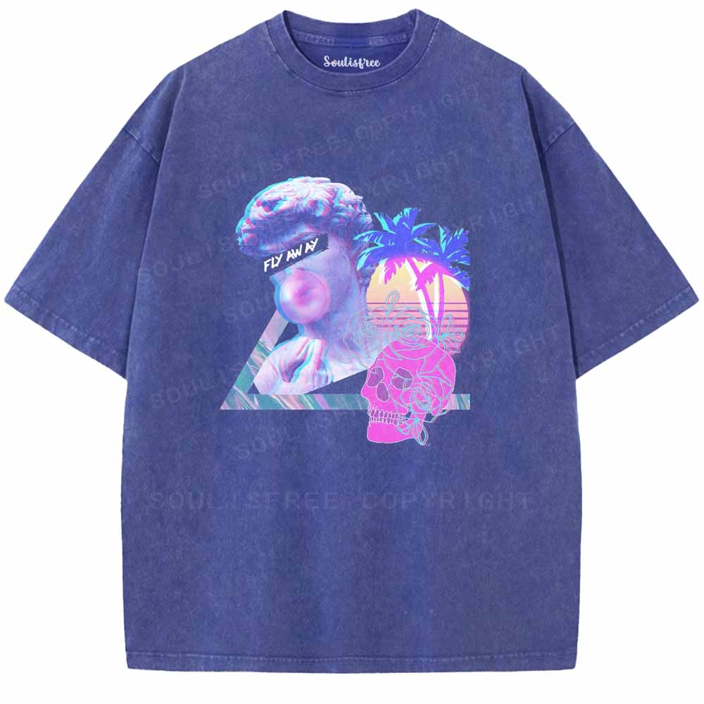 Soulisfree Retro Wave Greek Washed Tee
