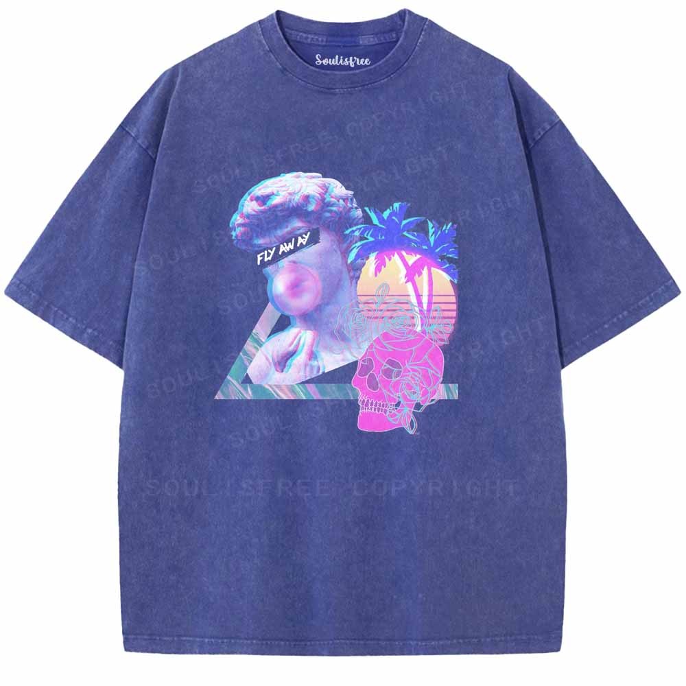 Soulisfree Retro Wave Greek Washed Tee