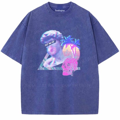 Soulisfree Retro Wave Greek Washed Tee