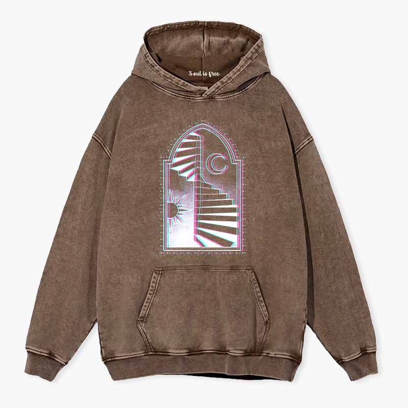 Soulisfree  Sun Moon Steps Of Free Soul  Washed Hoodie