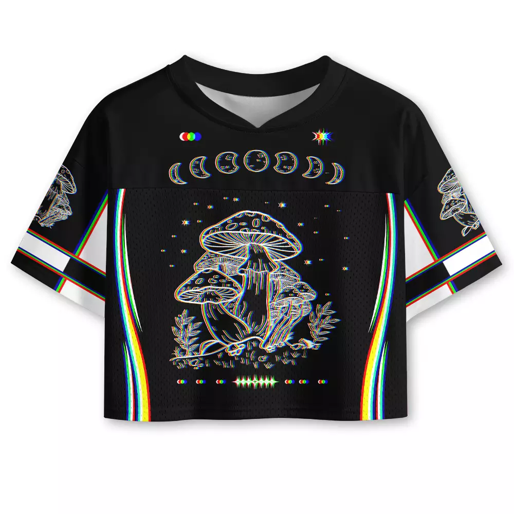 Soulisfree Mushroom and Moon Cropped Jersey