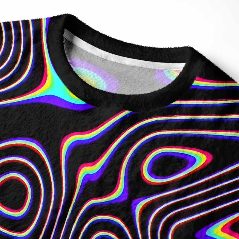 Soulisfree Psy Current – Liquid Energy Fuzzy Crewneck Sweater
