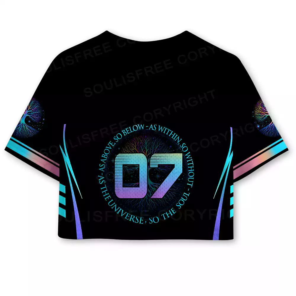 Soulisfree  As Above, So Below  Cropped Mesh Jersey