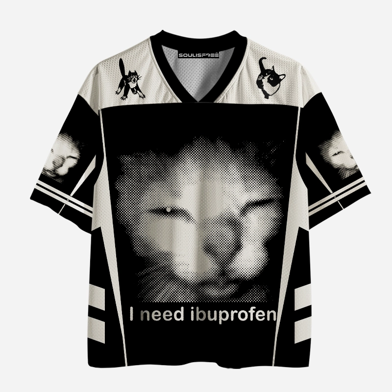 Soulisfree Tired Cat Humor Mesh Jersey
